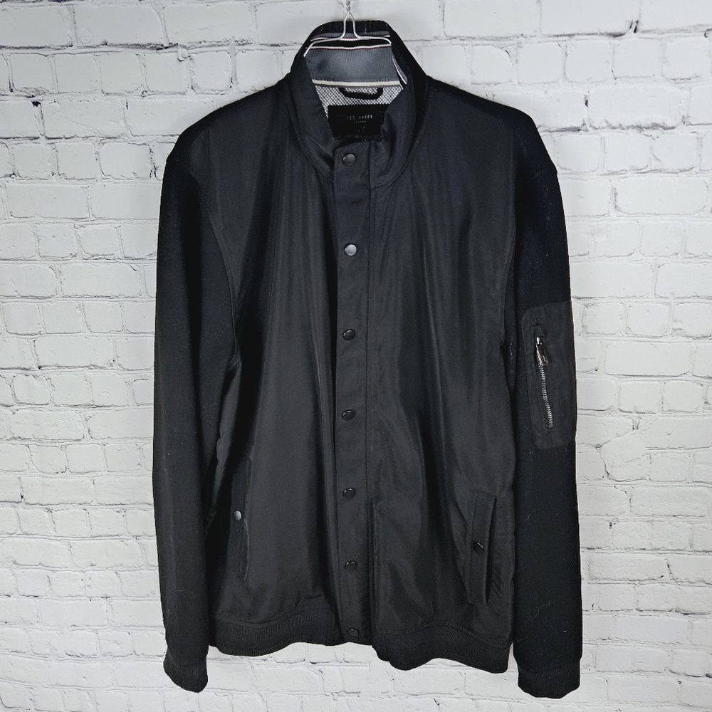 TED BAKER LONDON | Budpik full zip & snap button funnel neck bomber jacket